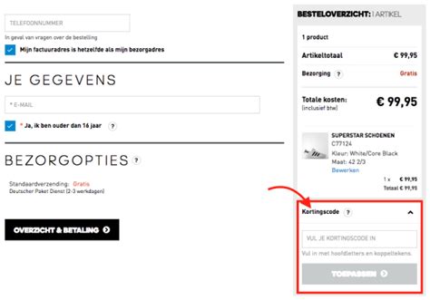 adidas code nieuwsbrief